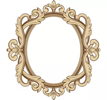 stickers muraux miroir cadre ovale vintage - TenStickers