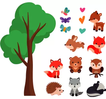 Sticker Animal Sauvage animaux de la foret - TenStickers
