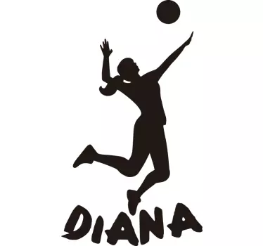 Décoration murale silhouette joueur de volleyball - TenStickers