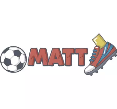 Sticker mural ballon et chaussures de foot personnalisé - TenStickers