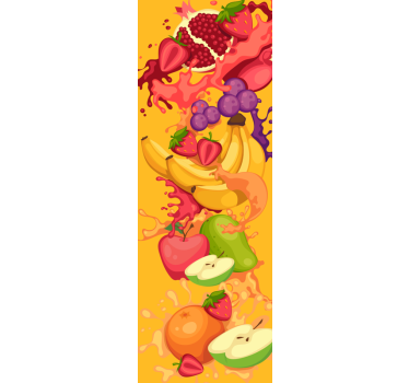 Dessins de fruits enveloppe de réfrigérateur - TenStickers