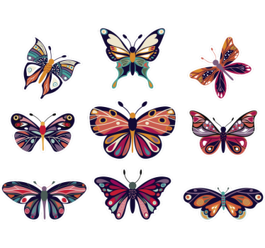 Décoration de fenêtre papillons - TenStickers