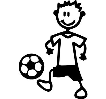 Sticker voiture joueur de football heureux - TenStickers