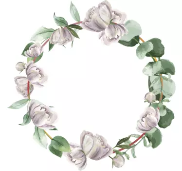 Autocollant miroir fleurs blanches - TenStickers
