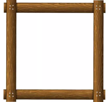 Autocollant de cadre de miroir en bois - TenStickers
