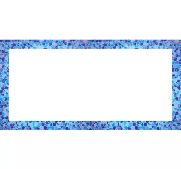 Sticker miroir salle de bain  cadre bleu - TenStickers