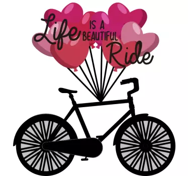 La vie est une belle balade vélo autocollant mural - TenStickers