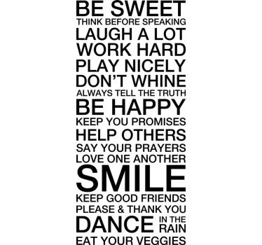 Sticker citation soyez doux riez beaucoup souriez - TenStickers