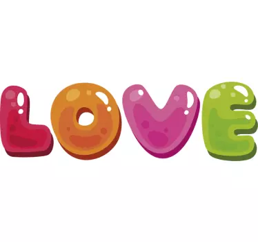Sticker mural amour multicolore - TenStickers