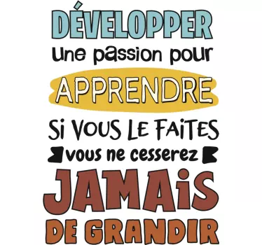 Passion pour l'apprentissage fr sticker mural de motivation - TenStickers