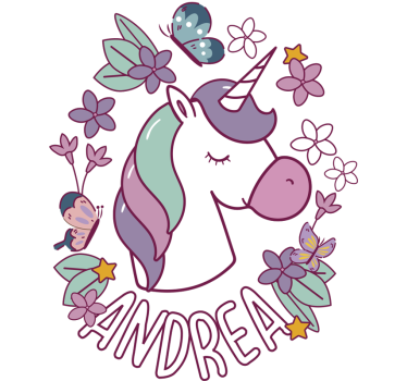 Autocollant personnalisé licorne et papillon - TenStickers