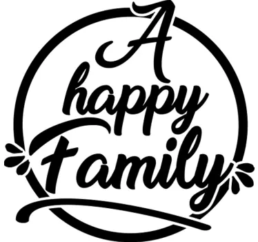 Décoration murale de texte maison famille heureuse - TenStickers