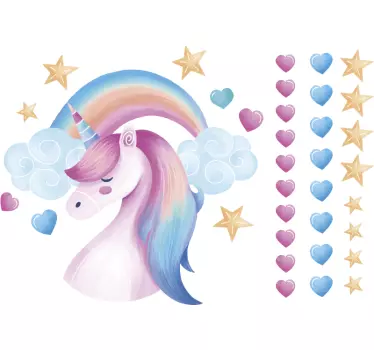 Décoration murale licorne style nordi - TenStickers