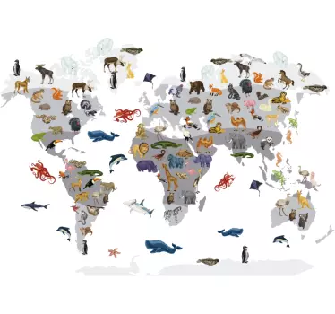 Autocollant de carte du monde de style nordique - TenStickers