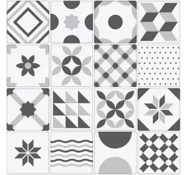 autocollant de meubles carreaux bleus vintage - TenStickers