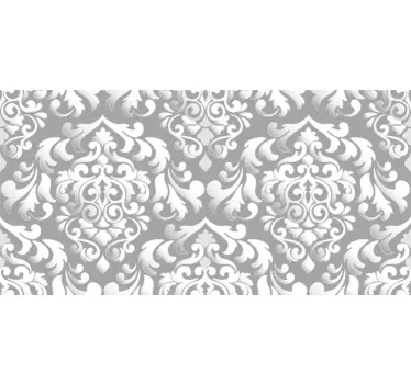 sticker de meubles vintage motif floral gris - TenStickers