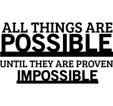 Tout est possible sticker mural de motivation - TenStickers