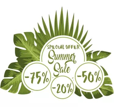 Sticker soldes promotions estivales tropicales - TenStickers