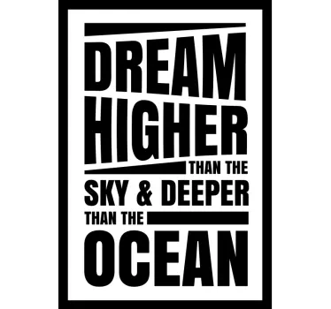 Rêve plus haut - adhesif deco motivation ciel et océan - TenStickers