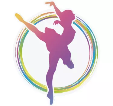 Sticker ordinateur portable silhouette danseuse de ballet - TenStickers