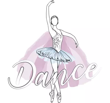 Danseur de ballet avec la phrase danse danse stickers muraux - TenStickers