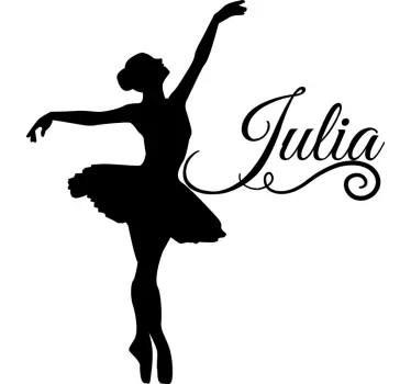 Sticker chambre ado danseuse avec prénom - TenStickers