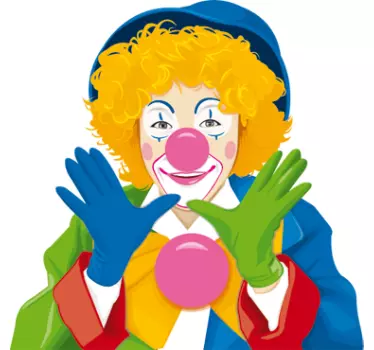 Sticker enfant dessin clown coloré - TenStickers