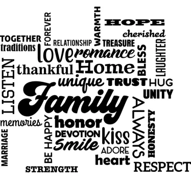 Sticker citation amour et valeurs familiales chéris - TenStickers