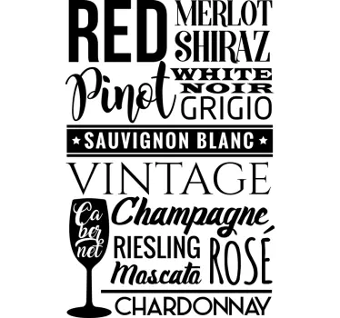 stickers muraux texte amateurs de vin - TenStickers