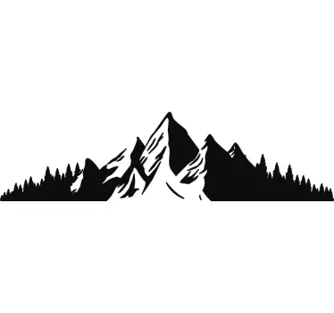 Autocollant voiture dessin montagnes - TenStickers