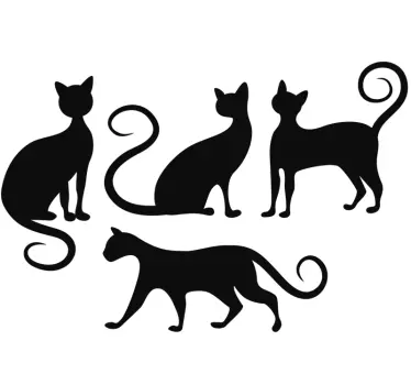 stickers muraux chats jouant - TenStickers