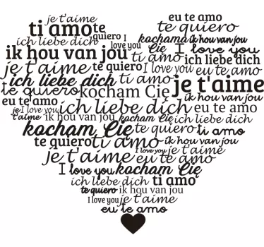 Sticker Je t'aime dans tous les langues - TenStickers