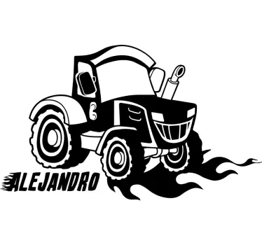 Stickers tracteur retro pour enfant - TenStickers