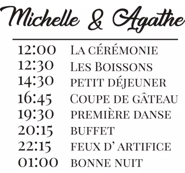 Sticker de mariage texte personnalisable - TenStickers