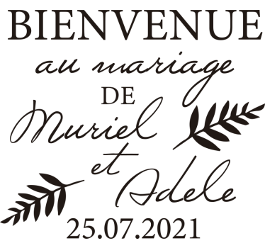 Sticker mariage bienvenue avec date et prénom - TenStickers