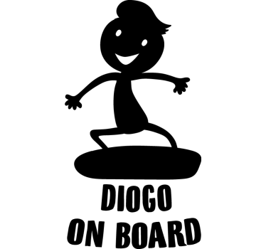 Sticker petit surfeur à bord - TenStickers