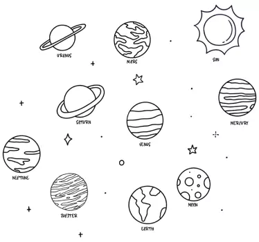 Autocollant planètes de l'espace du système solaire - TenStickers