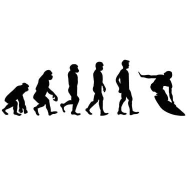 Sticker surf évolution de l'homme - TenStickers