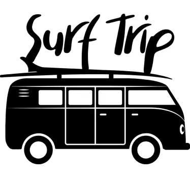 Sticker surf trip avec van - TenStickers