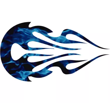 Sticker moto flamme bleue - TenStickers