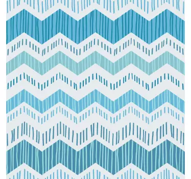 Sticker meuble en zigzag bleu - TenStickers