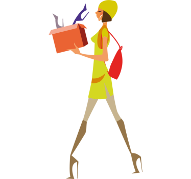Sticker femme shopping chaussures - TenStickers