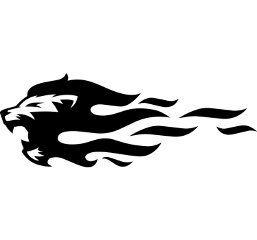 Autocollant voiture lion et flammes - TenStickers