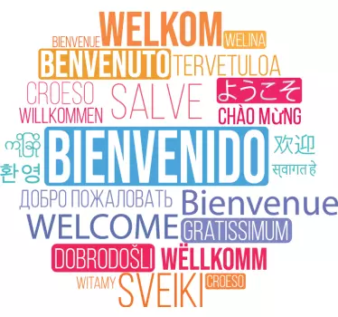Texte de bienvenue en plusieurs langues stickers muraux - TenStickers