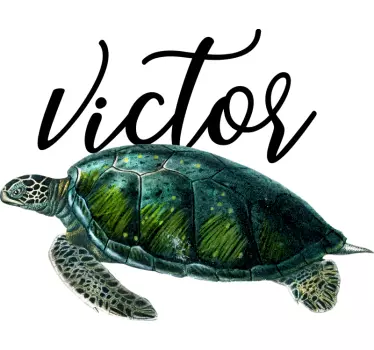 Stickers Mural Tortue de mer avec prénom - TenStickers