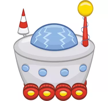 Sticker espace vaisseau spatial robot - TenStickers