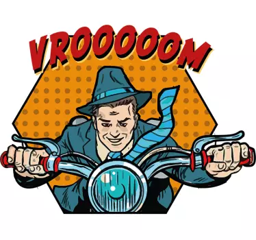 Sticker Moto Texture comique avec texte - TenStickers