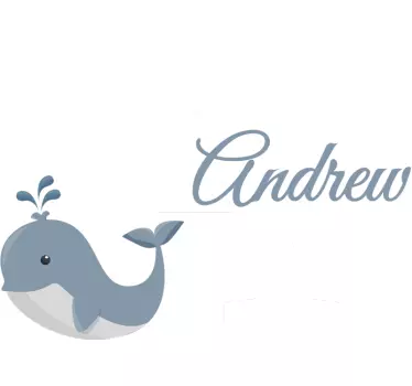 Sticker baleine avec nom personnalisable - TenStickers