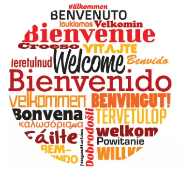 Sticker décoratif textes bienvenue couleurs - TenStickers