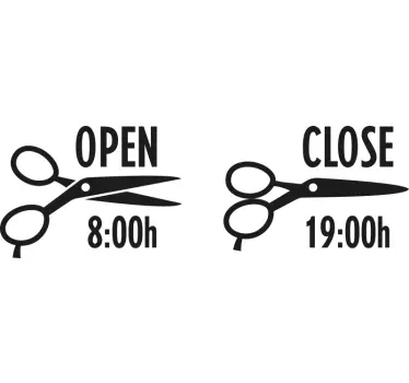 Sticker Texte Horaire coiffeur - TenStickers